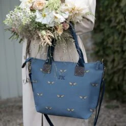 Bees Teal Oundle Bag -Sophie Allport AW22 poly80520 bees oundle bag teal lifestyle personalisation2 high res square