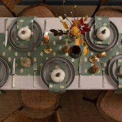 Pumpkins Table Runner -Sophie Allport AW22 Halloween all90810 tfd9003 all90300 tabletop lifestyle2 high res square