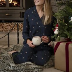 Robin Stoneware Mug -Sophie Allport AW22 robin pjsl101m ladies pyjama lifestyle high res square 7fb8db5c 35de 4a11 890b 692fc260f790