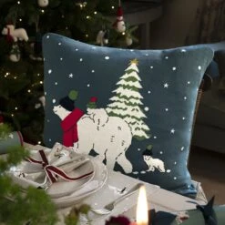 Snow Season Knitted Statement Cushion