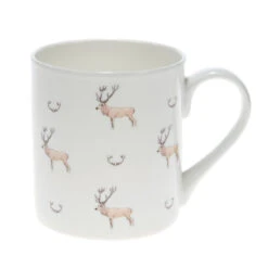 Stag & Antlers White Mug