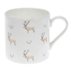 Stag & Antlers White Mug 10 Stag & Antlers White Mug -Sophie Allport IMSTD03Stag AntlerWhiteImpactMugCutOutHighRes