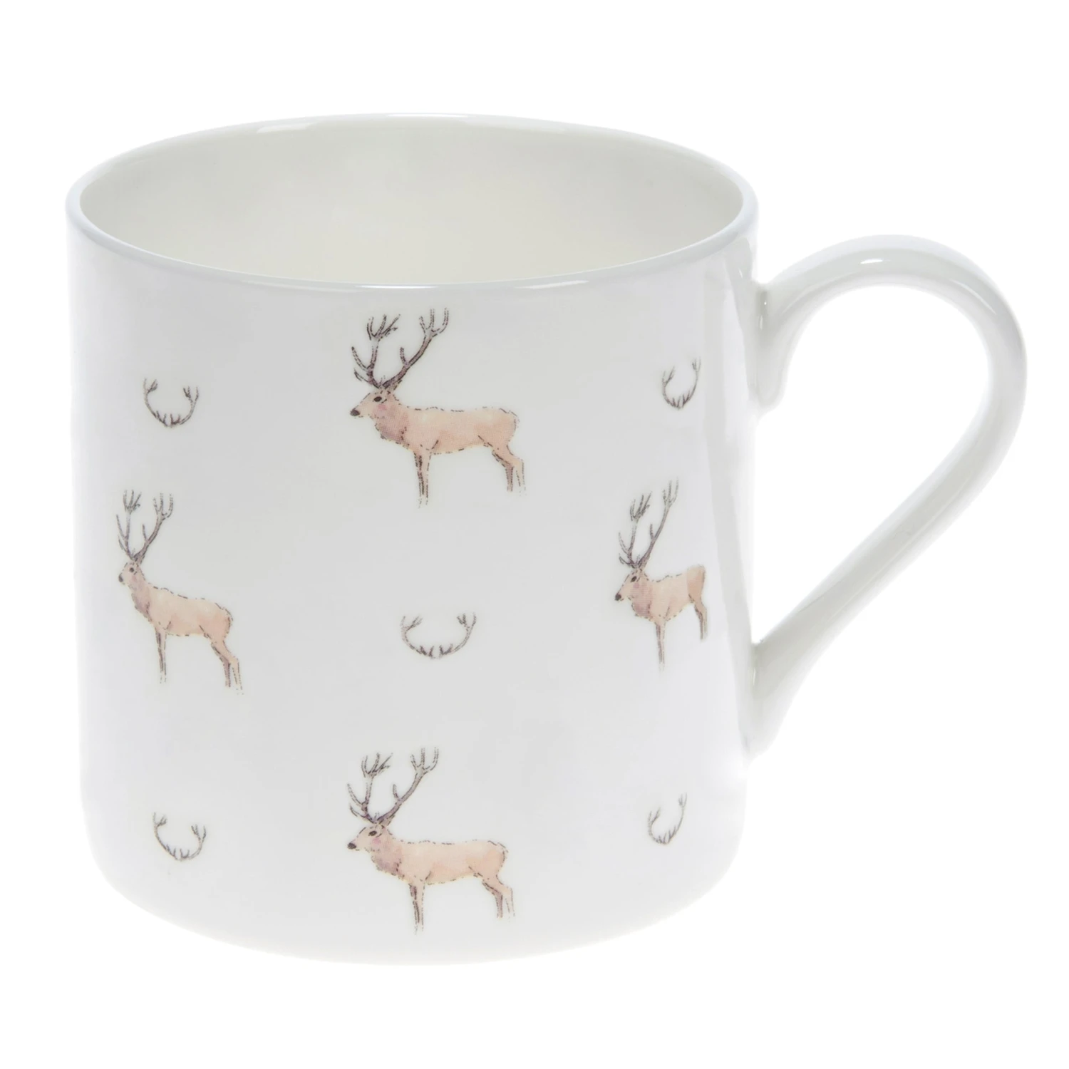 Stag & Antlers White Mug 6 Stag & Antlers White Mug - Image 4