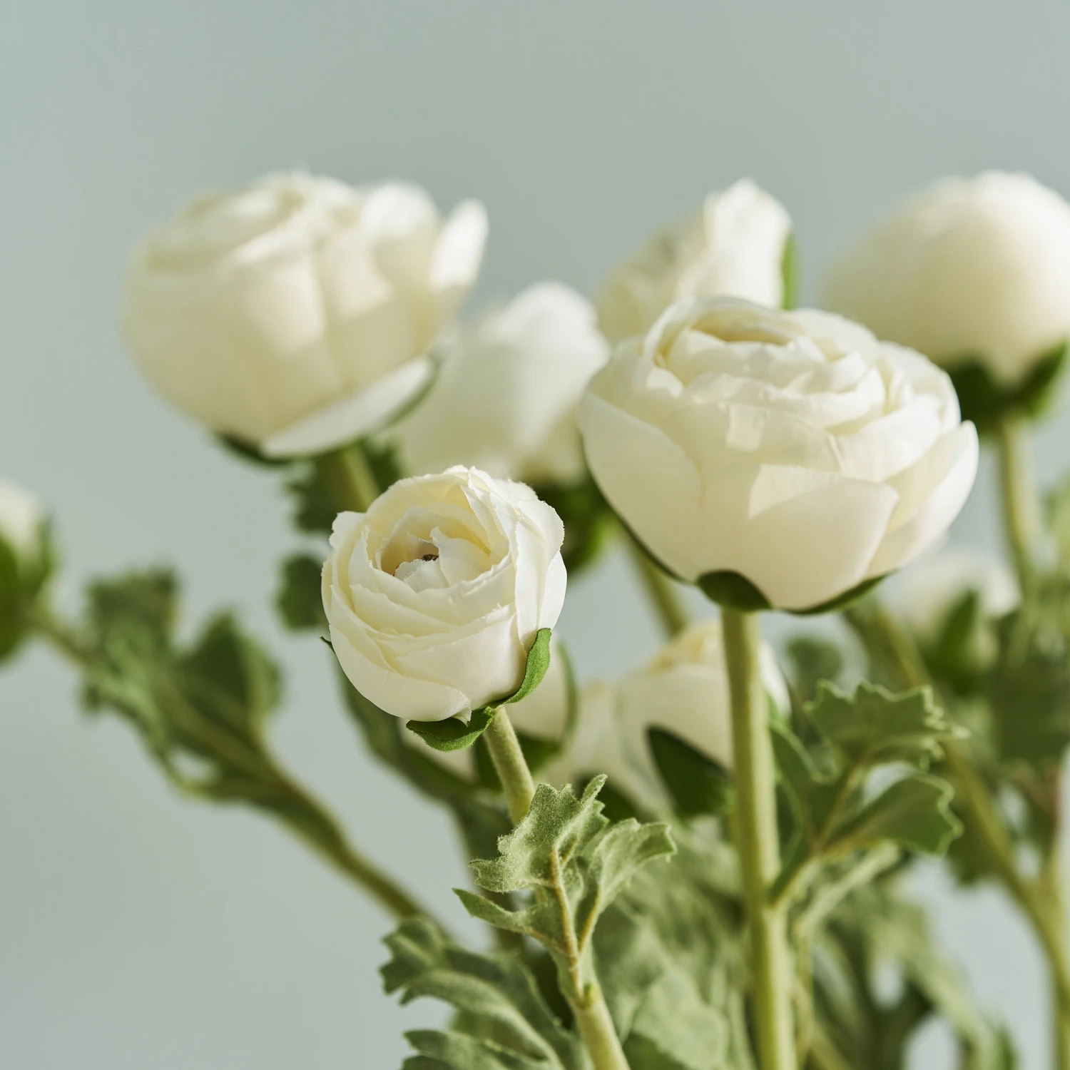 Faux Ranunculus Spray - White 4 Faux Ranunculus Spray - White - Image 2