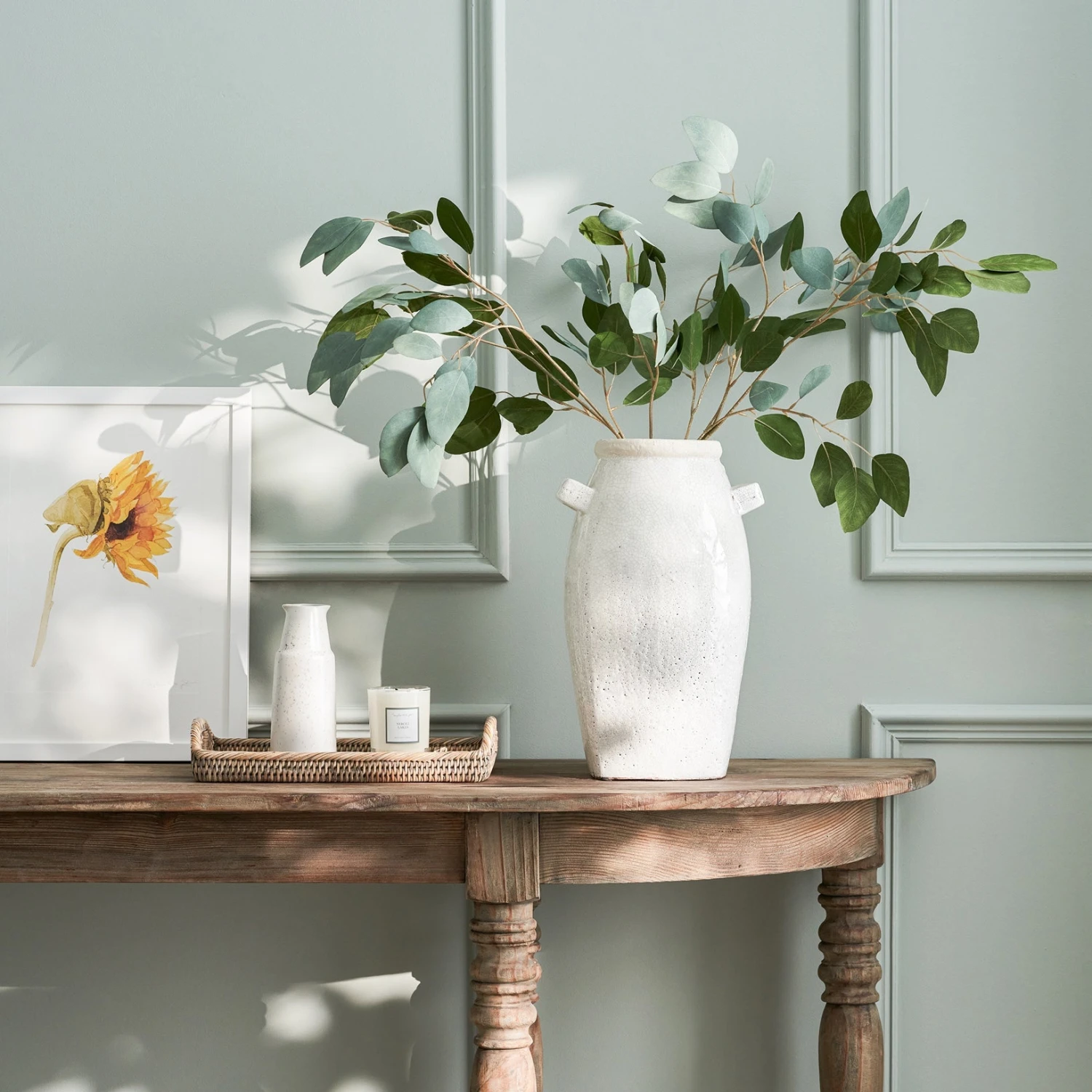 Faux Tall Eucalyptus Spray - Green 3 Faux Tall Eucalyptus Spray - Green