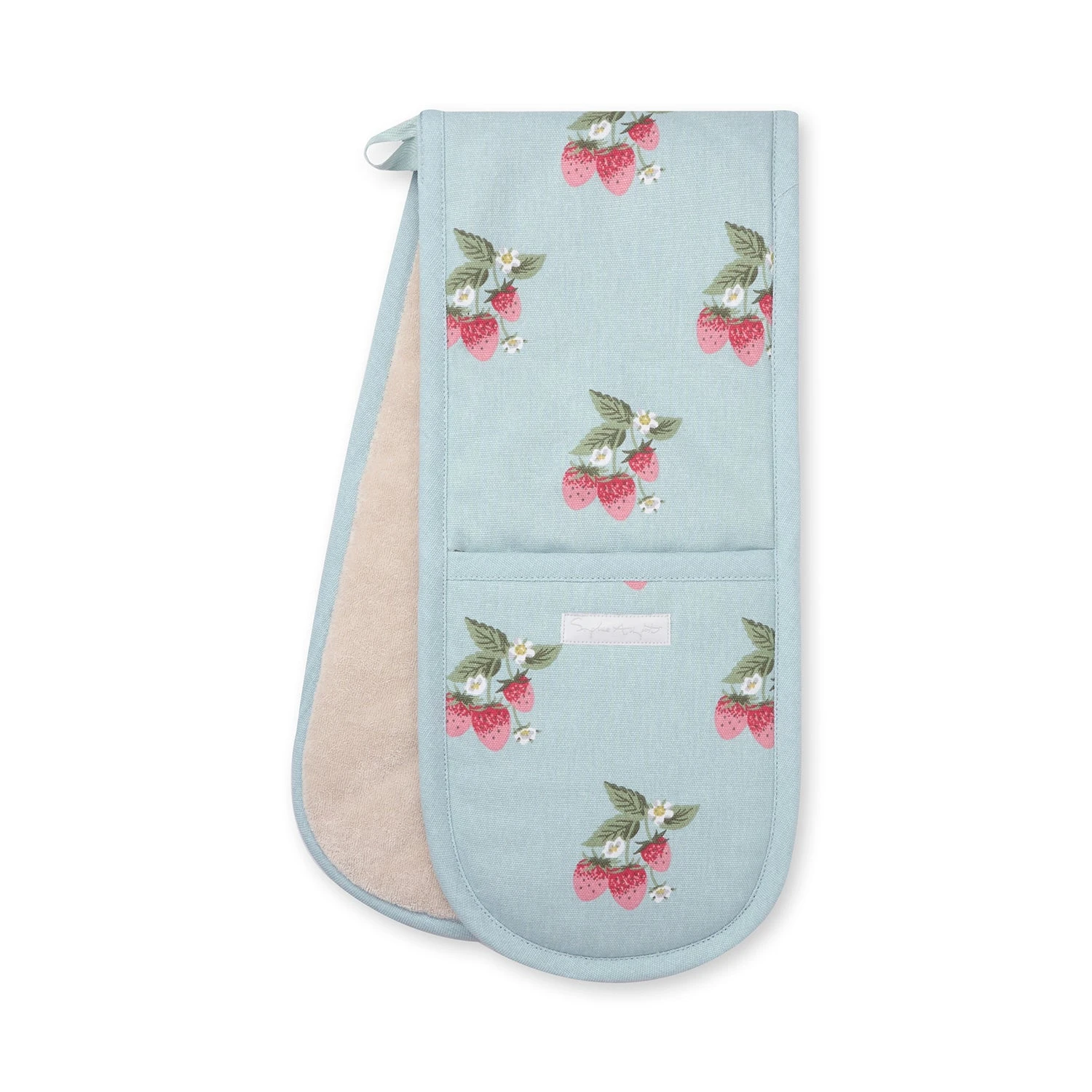 Strawberries Blue Double Oven Glove 5 Strawberries Blue Double Oven Glove - Image 3