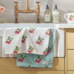 Strawberries Blue & White Tea Towel (Set Of 2)