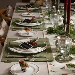 Robin Fabric Placemats (Set Of 2) -Sophie Allport all101820 all101300 all104810 robin fabric placement napkins table runner Christmas dinner table landscape lifestyle high res square 579c9c63 a09c 4285 b3d2 6ece976653c2