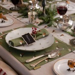 Robin Fabric Placemats (Set Of 2) -Sophie Allport all101820 all101300 all104810 robin fabric placement napkins table runner Christmas dinner table top down landscape 3 lifestyle high res square 886c8304 e2a0 42ca 92c3 a6dd53fa0065