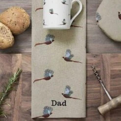 Pheasant Tea Towel -Sophie Allport all19601 pheasant tea towel personalisation lifestyle high res