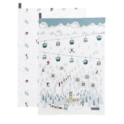 Skiing Tea Towel (Set Of 2)