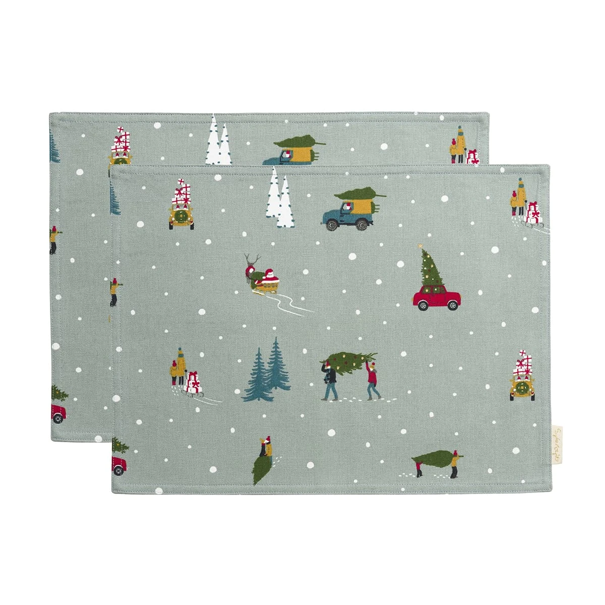 Home For Christmas Fabric Placemats (Set Of 2) 3 Home For Christmas Fabric Placemats (Set Of 2)