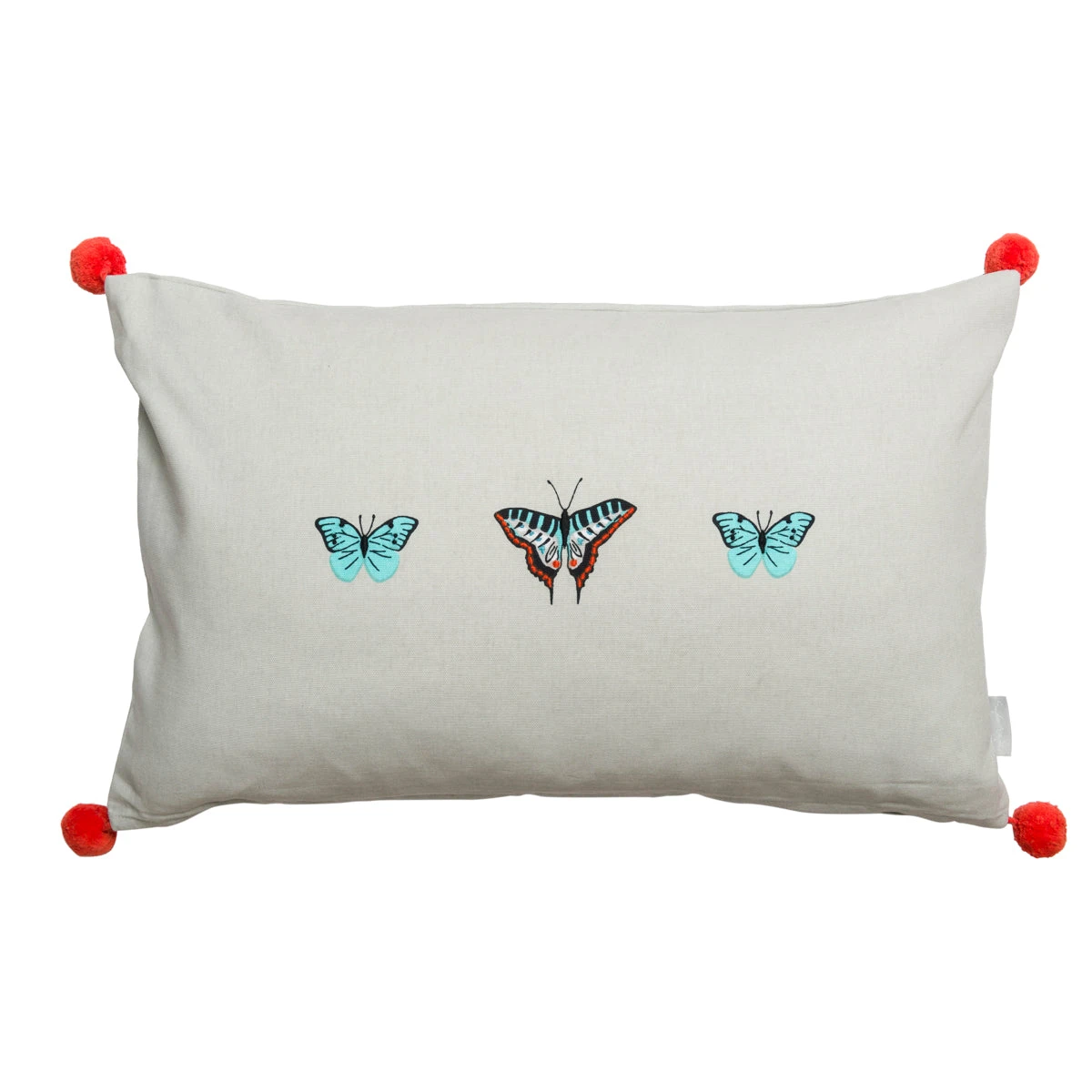 Butterflies Embroidered Cushion 3 Butterflies Embroidered Cushion