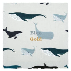 Whales Adult Apron -Sophie Allport all69000 whales fabric swatch cut out personalisation high res square 1