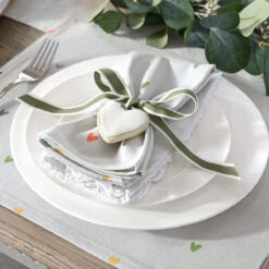 Multicoloured Hearts Napkins (Set Of 4) 13 Multicoloured Hearts Napkins (Set Of 4) -Sophie Allport all81300 all81820 hearts multicoloured napkins set of 4 and fabric placemat lifestyle high res square