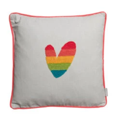 Multicoloured Hearts Embroidered Cushion -Sophie Allport all81401e hearts multicoloured embroidered cushion cut out high res square