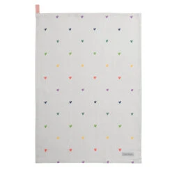 Multicoloured Hearts Tea Towel