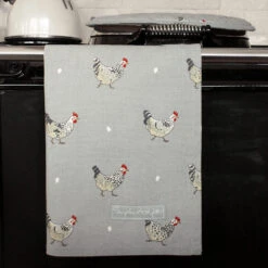 Lay A Little Egg Tea Towel (Set Of 2) 12 Lay A Little Egg Tea Towel (Set Of 2) -Sophie Allport all8601 chicken tea towel lifestyle web
