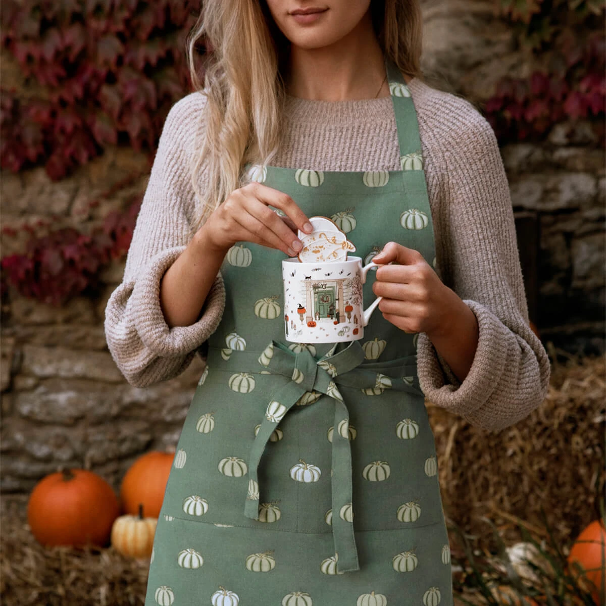 Pumpkins Adult Apron 3 Pumpkins Adult Apron