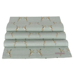 Boxing Hares Table Runner -Sophie Allport all95810 boxing hares table runner cut out high res square
