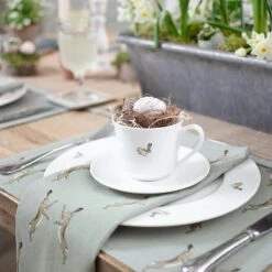 Boxing Hares Napkins (Set Of 4) -Sophie Allport all95820 all95300 boxing hares fabric placemat and napkins set of 4 easter table lifestyle high res square 31e70e5e 11c4 4a78 a721 0a68abca4e0b