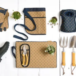 Bees Gardening Kneeler -Sophie Allport bees gardening collection flatlay lifestyle high res square