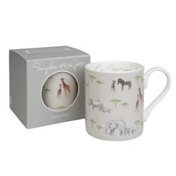 On Safari Coloured Mug -Sophie Allport bm3304 on safari coloured standard mug with box cut out high res