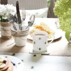 Bees Mug -Sophie Allport bm3602 bees white standard mug lifestyle high res web