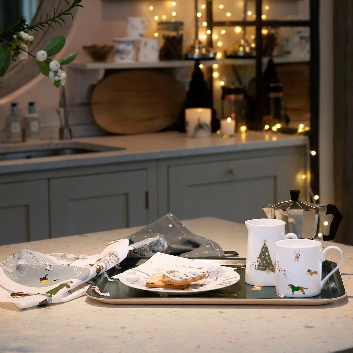 Christmas Dogs Serving Tray - Large 4 Christmas Dogs Serving Tray - Large - Image 2