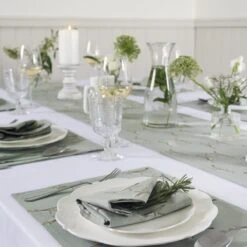 Boxing Hares Table Runner -Sophie Allport boxing hares table setting 2 lifestyle high res square 1