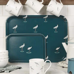 Coastal Birds Serving Tray - Large -Sophie Allport coastal birds kitchen collection lifestyle 3 high res