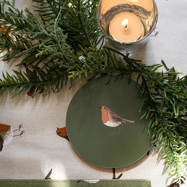 Robin Circular Coasters (Set Of 4) 4 Robin Circular Coasters (Set Of 4) - Image 2