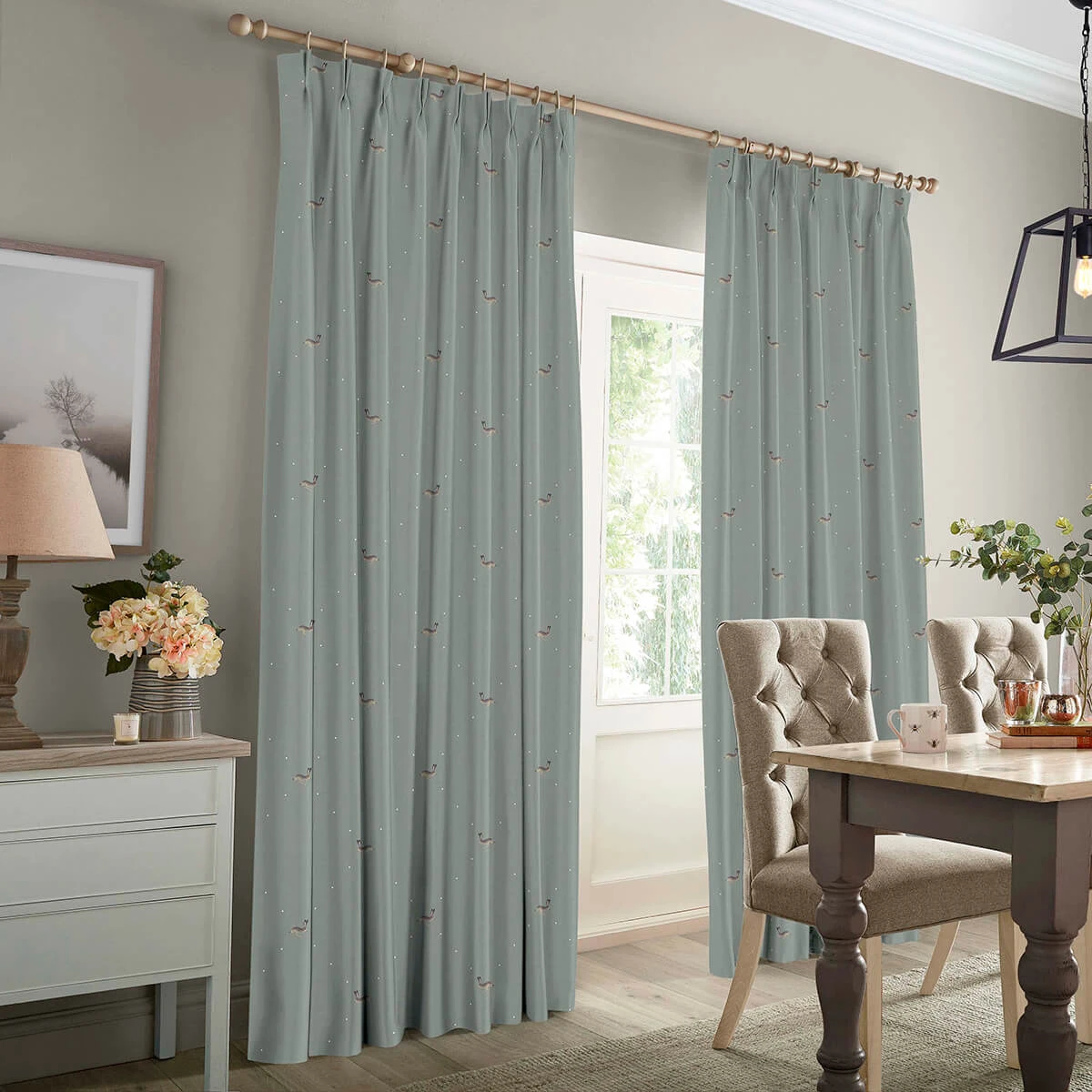 Hare Teal Blue Made To Measure Curtains 5 Hare Teal Blue Made To Measure Curtains - Image 3