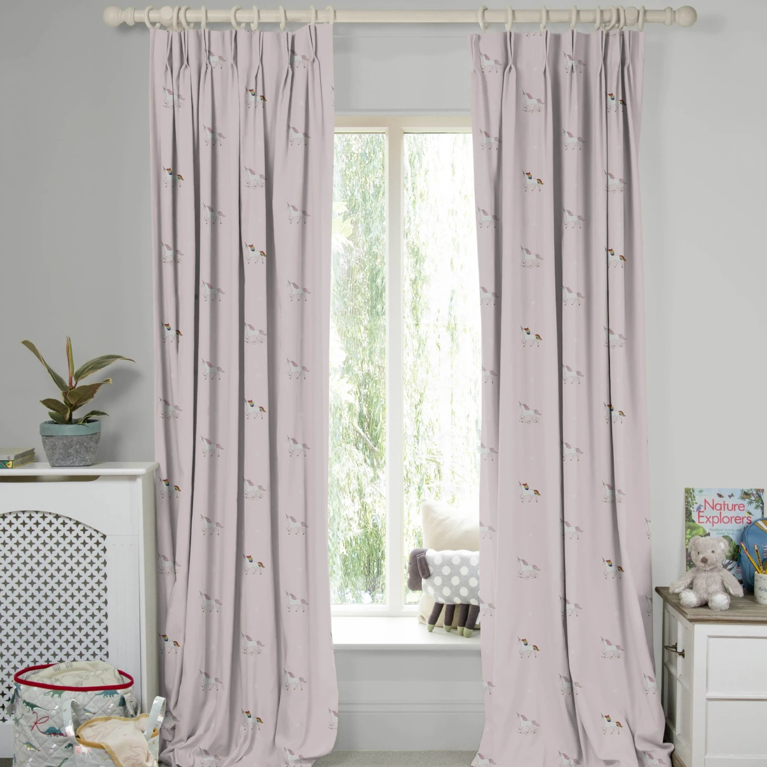 Unicorn Soft Pink Made To Measure Curtains 3 Unicorn Soft Pink Made To Measure Curtains
