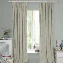 Bears & Balloons Mint Grey Made To Measure Curtains