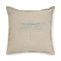 Dragonfly Linen Blend Embroidered Cushion -Sophie Allport dragonfly 45x45 embroidered cushion cutout all109012e ss23 high res square