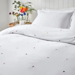 Hearts Embroidered Bedding Set 11 Hearts Embroidered Bedding Set -Sophie Allport embhearts01dq hearts embroidered bedding set double lifestyle 2 high res square