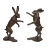 Pair Of Boxing Hares Bronze Sculpture 1 Pair Of Boxing Hares Bronze Sculpture -Sophie Allport esbbh01 bronze boxing hares cut out high res squarae