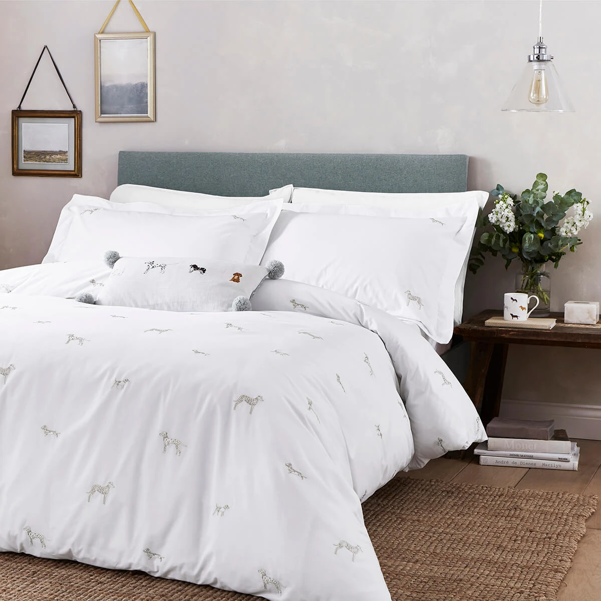 Fetch Natural Embroidered Bedding Set 3 Fetch Natural Embroidered Bedding Set