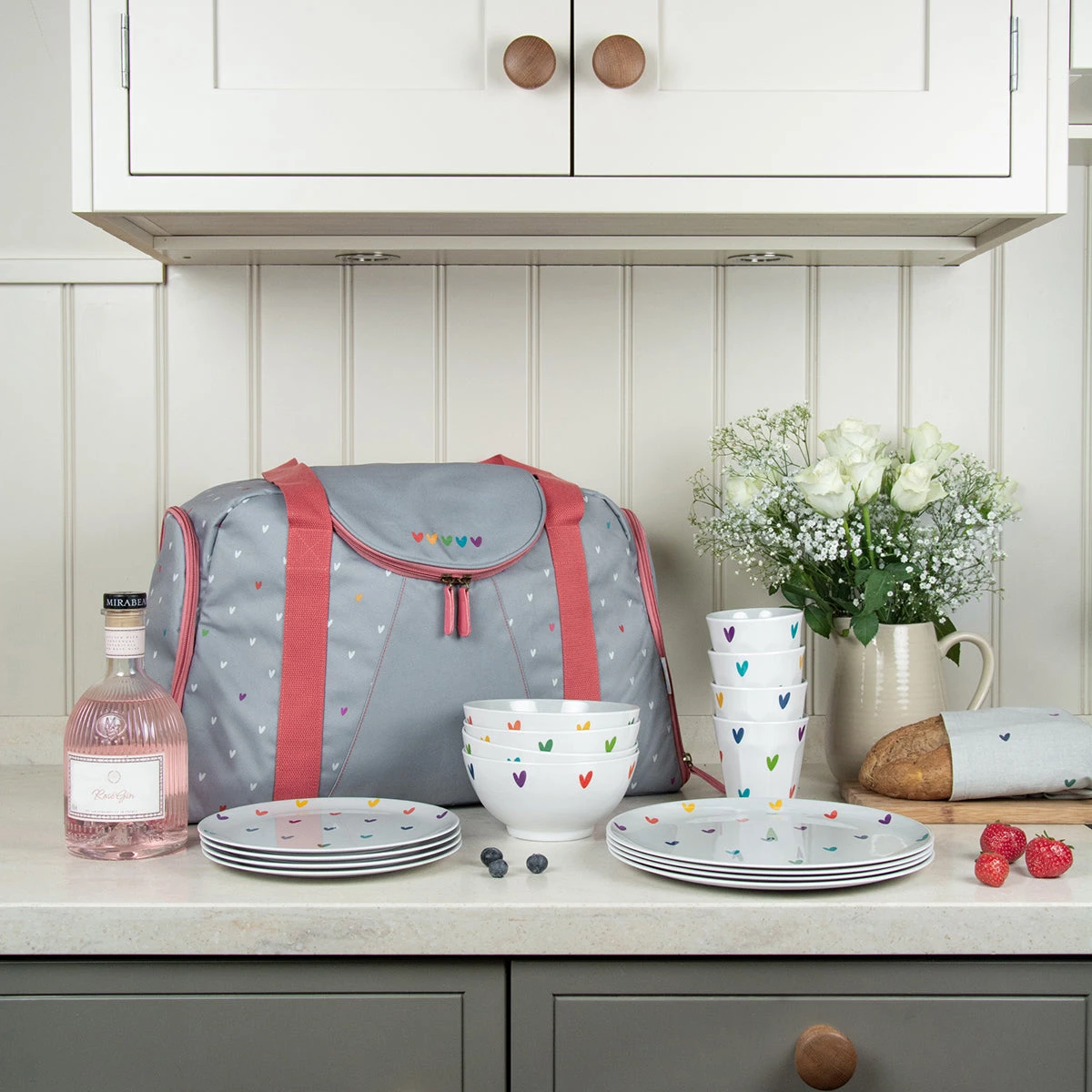 Hearts Melamine Dinner Plate 5 Hearts Melamine Dinner Plate - Image 3