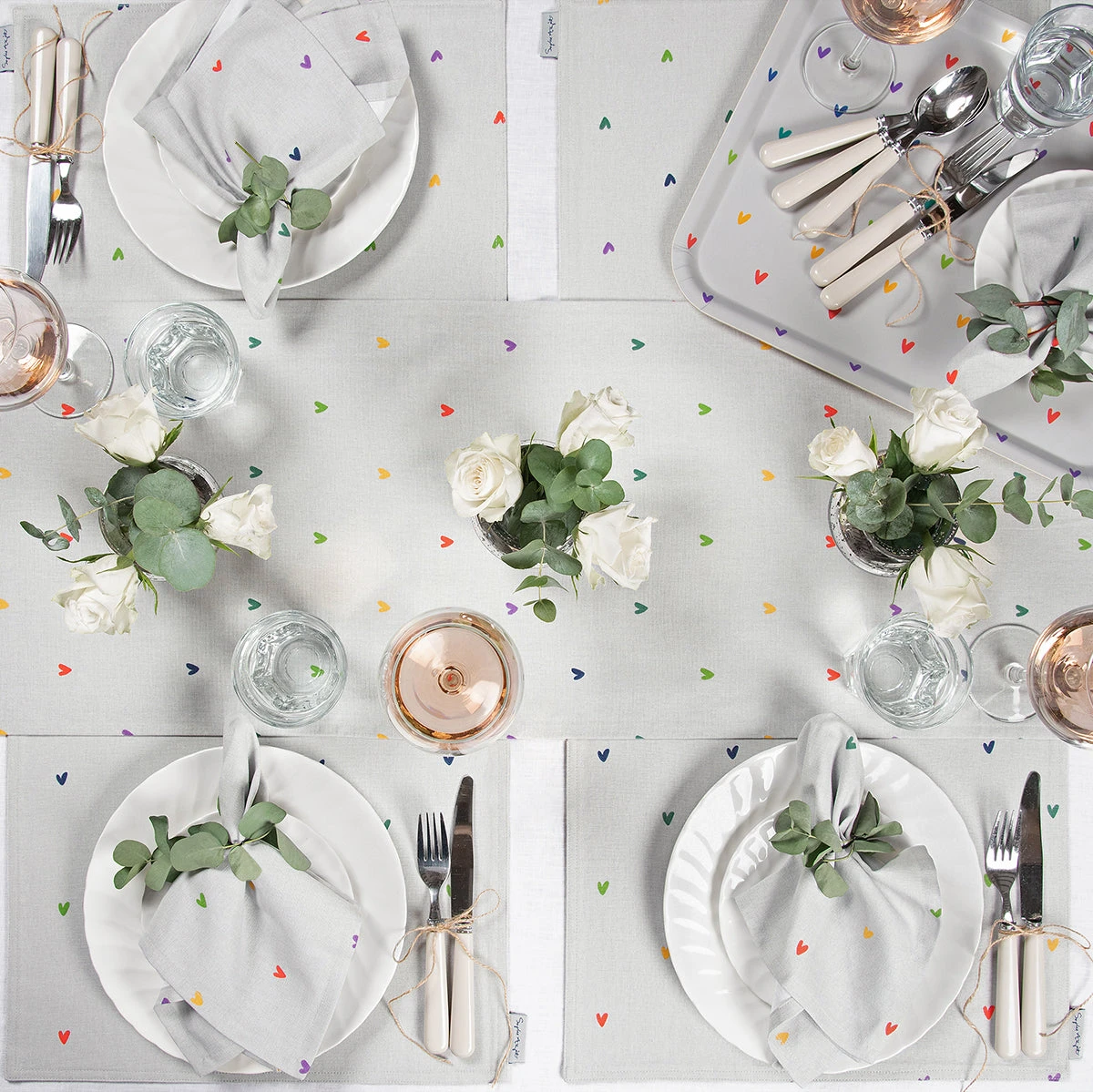 Multicoloured Hearts Napkins (Set Of 4) 11 Multicoloured Hearts Napkins (Set Of 4) - Image 9