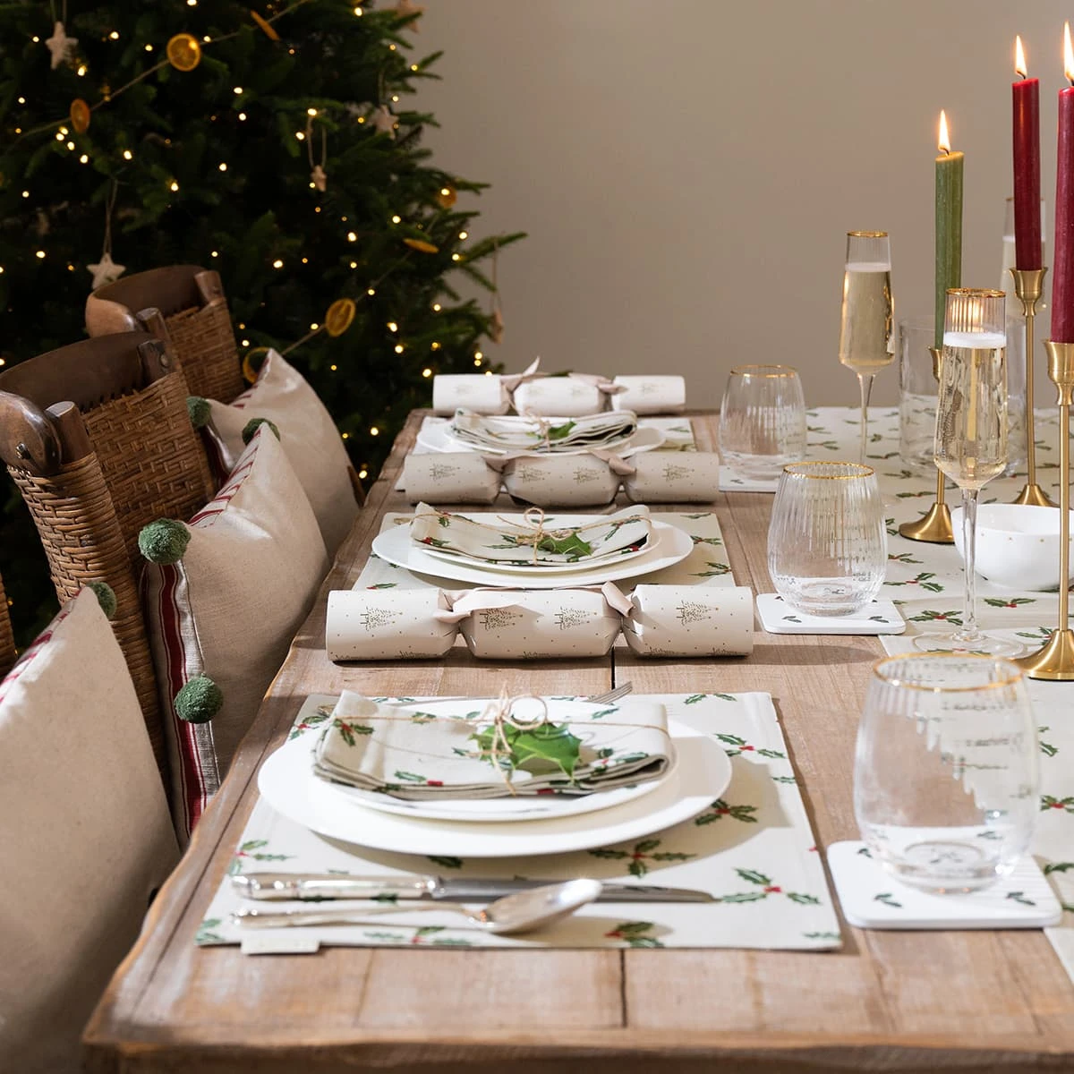 Holly & Berry Fabric Placemats (Set Of 2) 7 Holly & Berry Fabric Placemats (Set Of 2) - Image 5