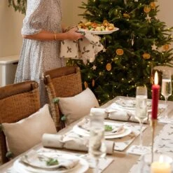 Holly & Berry Tea Towel (Set Of 2) -Sophie Allport holly berry table set lifestyle aw22 12 high res square