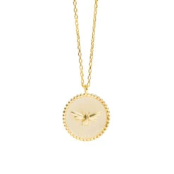 Bees Gold Plated Pendant Necklace
