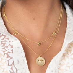 Bees Gold Plated Pendant Necklace -Sophie Allport jnlgp3601p jnlgp3601c bees necklace pendant and charm necklace gold plated modelled cut out high res square 8633a843 58ae 44cf 9d99 9c32c8b5fb35