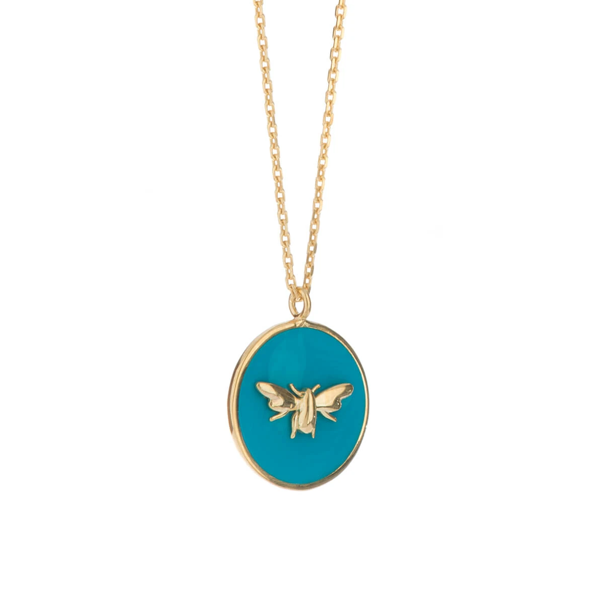 Bees Gold Plated Enamel Pendant Necklace 5 Bees Gold Plated Enamel Pendant Necklace - Image 3