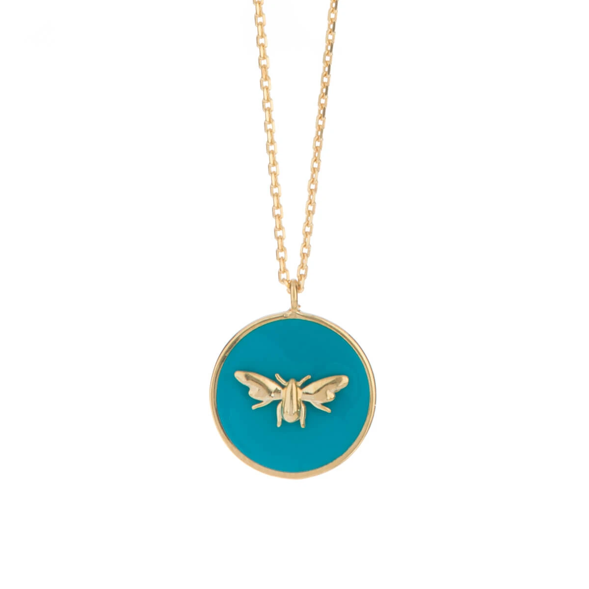 Bees Gold Plated Enamel Pendant Necklace 3 Bees Gold Plated Enamel Pendant Necklace