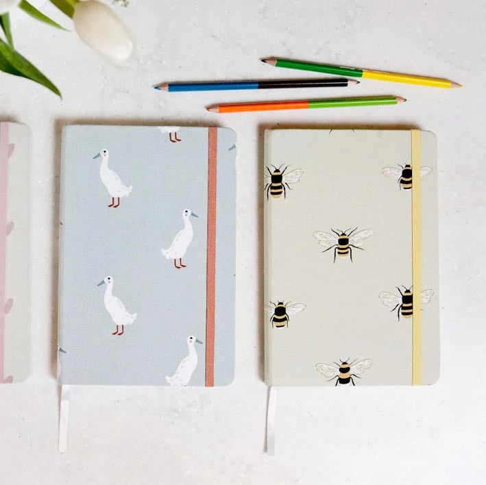 Bees A5 Fabric Notebook 4 Bees A5 Fabric Notebook - Image 2