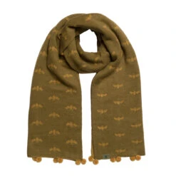 Bees Knitted Scarf -Sophie Allport kab36s bees knitted scarf acrylic blend cut out high res square