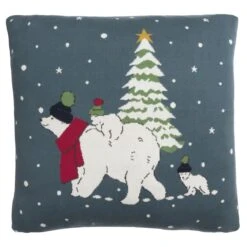Snow Season Knitted Statement Cushion -Sophie Allport ksc100055 snow season statement cushion knitted 50 x 50 cut out high res square